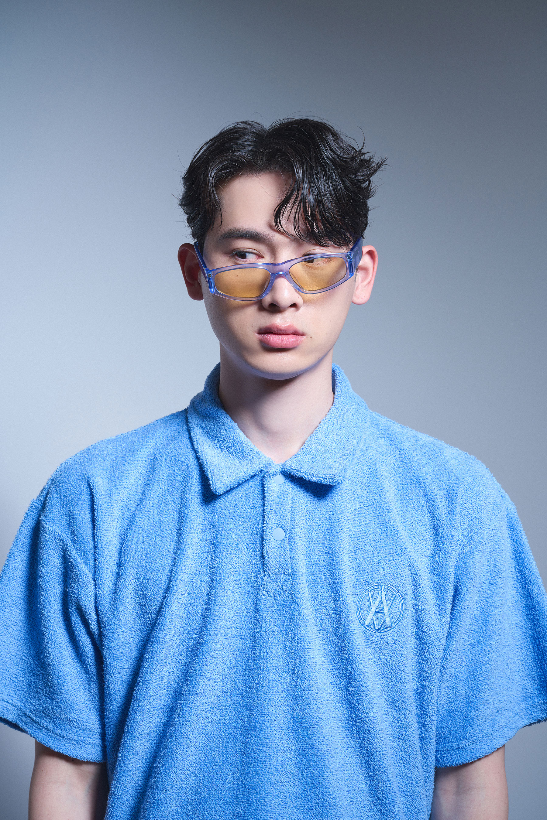 ★関税込★ACME DE LA VIE★A LOGO EMBLEM TERRY COLLAR T-SHIRT acme de la vie Unisex A Logo Emblem Terry Collar Short
