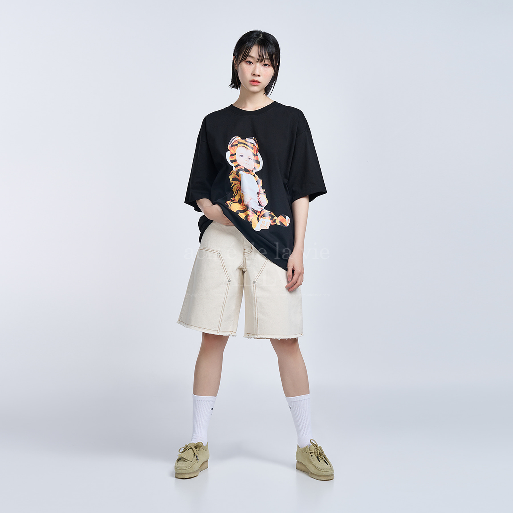 acme de la vie Unisex Baby Face Baby Tiger Short Sleeve Tee Shirt