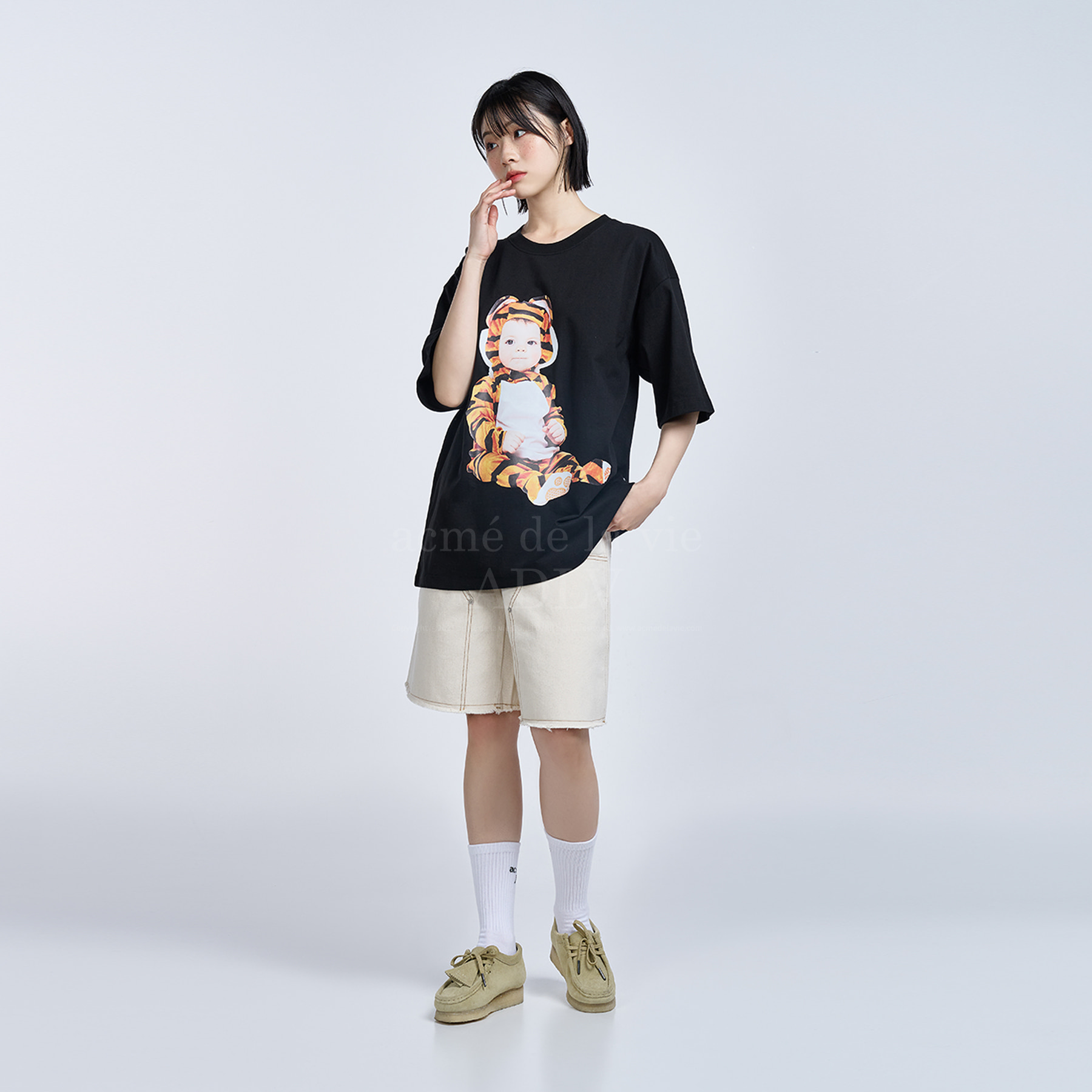 acme de la vie Unisex Baby Face Baby Tiger Short Sleeve Tee Shirt