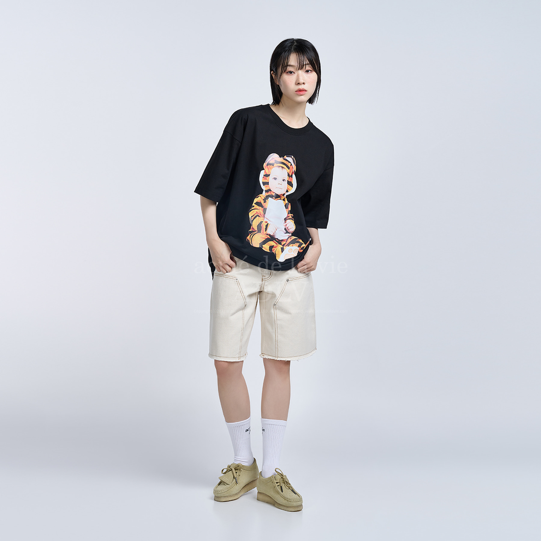 acme de la vie Unisex Baby Face Baby Tiger Short Sleeve Tee Shirt