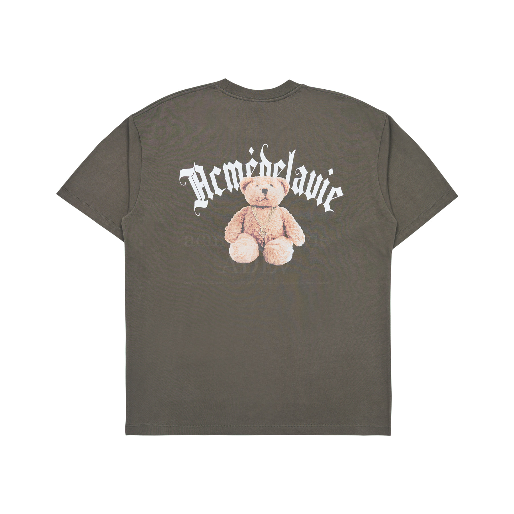 acme de la vie Unisex Gold Chain Bear Doll Short Sleeve Tee