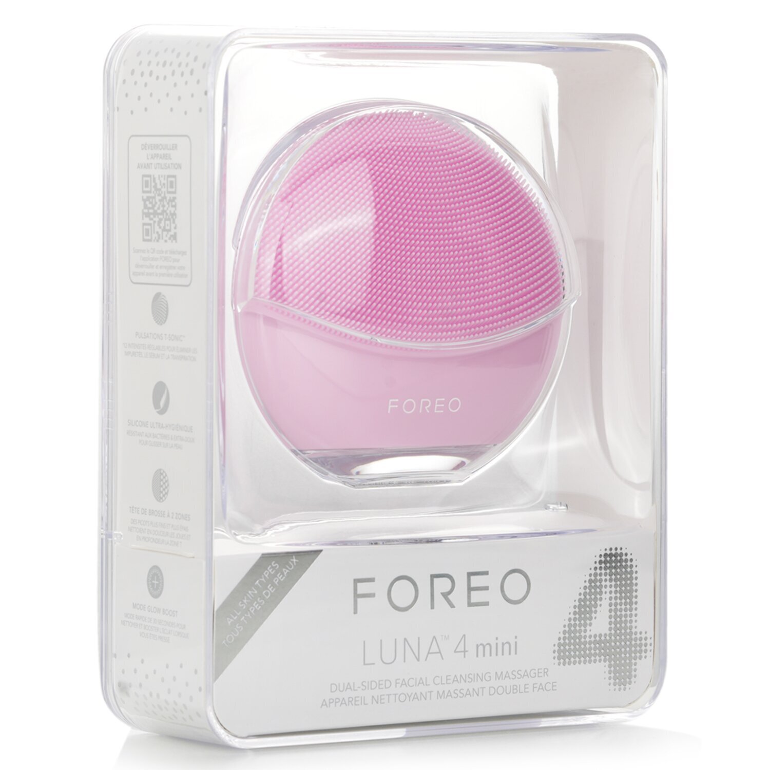 FOREO Luna 4 Mini Dual-Sided Facial Cleansing Massager - # Pearl Pink 1pcs  | KOODING