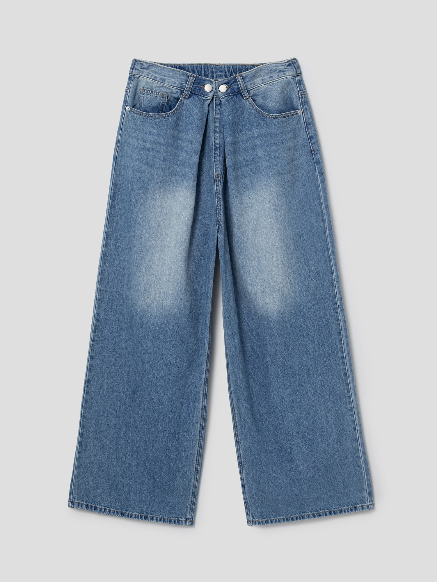 8seconds Center Tuck Wide Denim Pants Blue | Wide for Women | KOODING