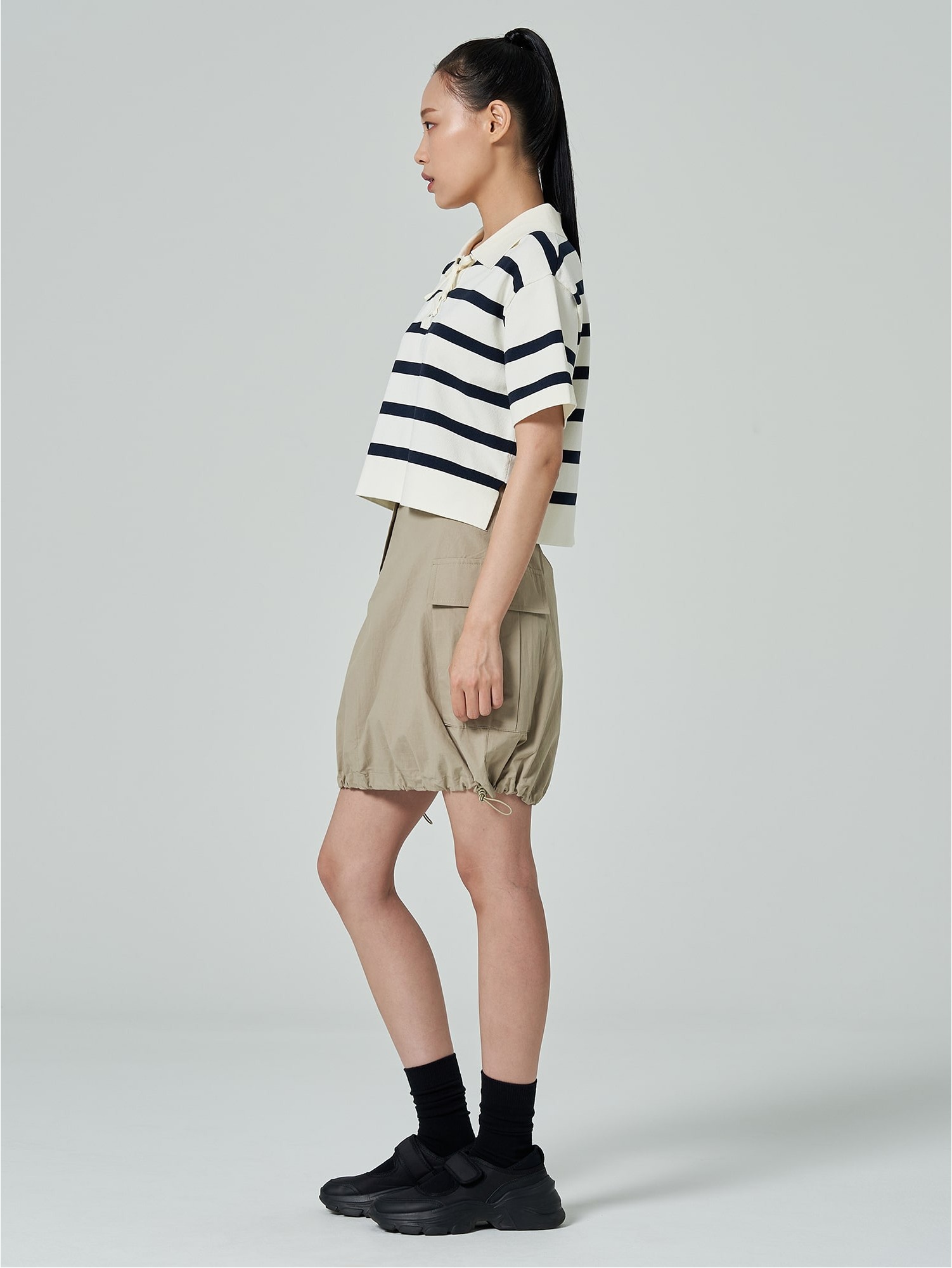 8seconds Cargo Balloon Skirt Beige | A-Line for Women | KOODING