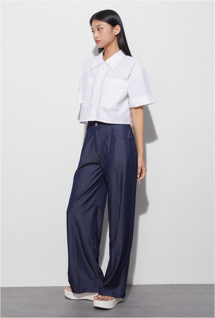 MIXXO Oversized Crop Short Sleeve Shirt | Collared Shirts MIXXO Oversized Crop Short Sleeve Shirt | Collared Shirts