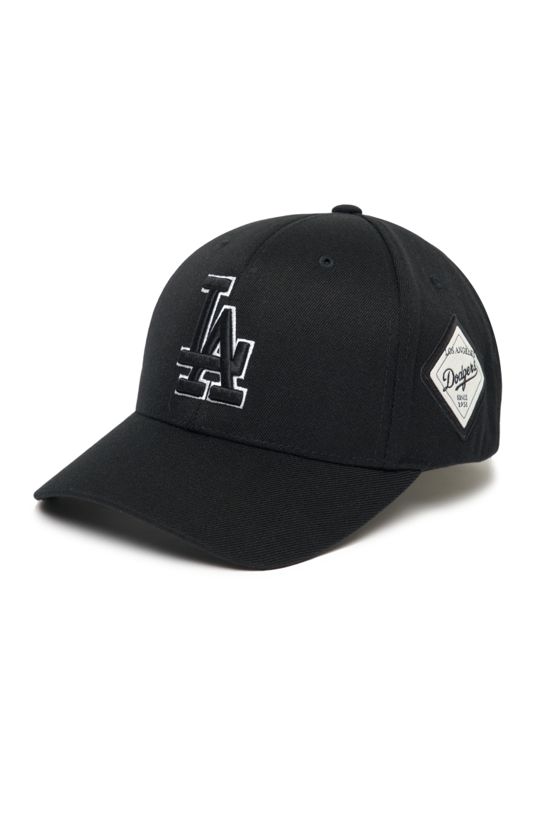 MLB Unisex Diamond Structured Ball Cap LA Dodgers Black, Hats for Men