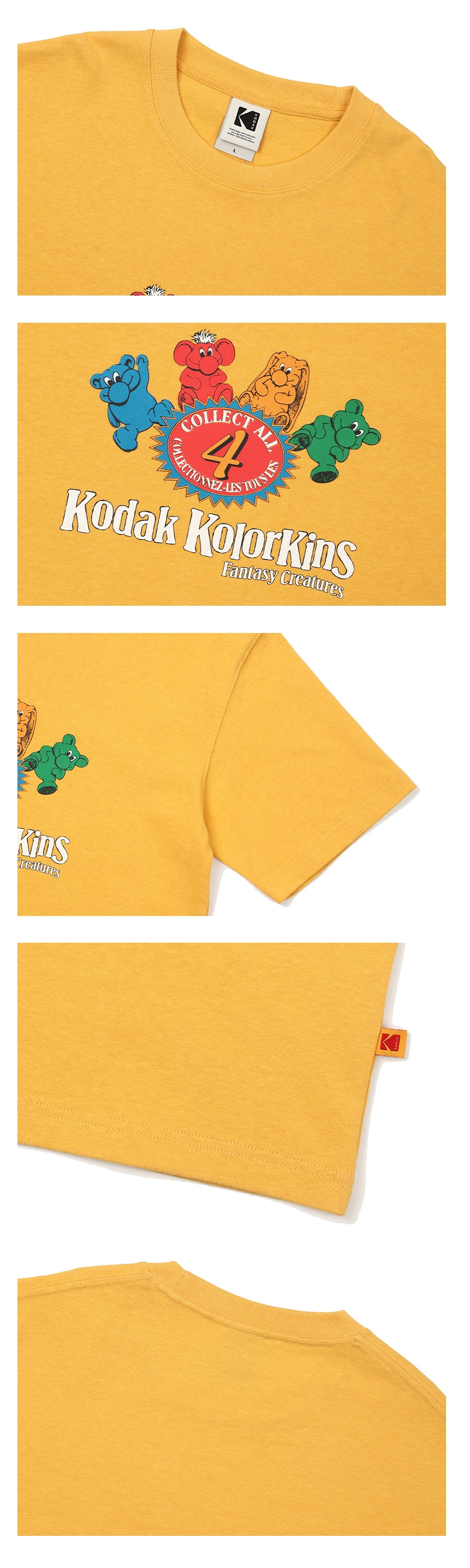 ★KODAK★ Colorkins Heavy Cotton Short Sleeve T-shirt MUSTAR Kodak Apparel Unisex Colorkins Heavy Cotton Short Sleeve Tee