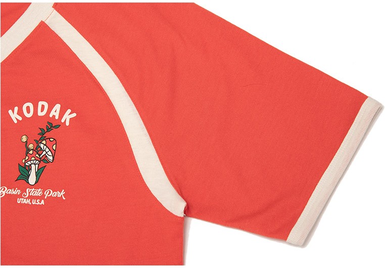 Kodak Apparel Trip V Neck Short Sleeve Tee Shirt Red