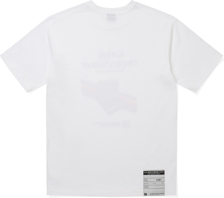 ★KODAK★ Big Logo Semi-Overfit Short Sleeve T-Shirt WHITE Kodak Apparel Unisex Back Mesh Big Wording Logo Short Sleeve