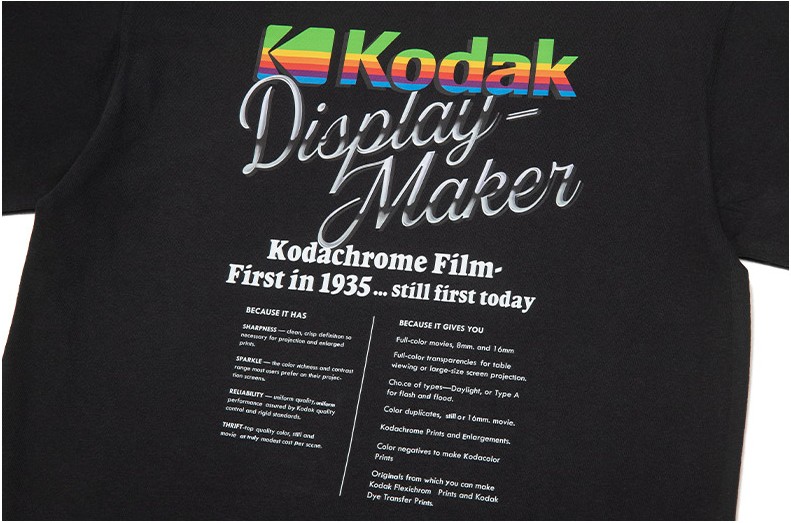Kodak Apparel Unisex Digital Rainbow Graphic Semi Oversized