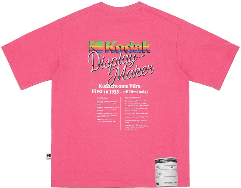 ★KODAK★ CINERY GRAPHIC HALF SLEEVE T-SHIRT PINK Kodak Apparel Unisex Digital Rainbow Graphic Semi Oversized
