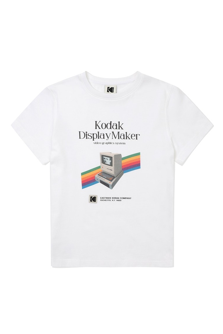 ★KODAK★ Digital Rainbow Graphic Crop Short Sleeve T-Shirt Kodak Apparel Digital Rainbow Graphic Slim Fit Short Sleeve