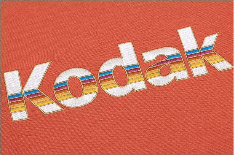 Kodak Apparel Unisex Rainbow Big Logo Sweatshirt Red