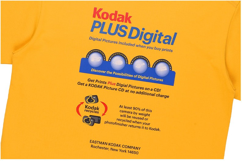 ★KODAK★ Summer Colorama Coolmax Short Sleeve T-shirt YELLO Kodak Apparel Unisex Hot Summer Graphic Short Sleeve Tee