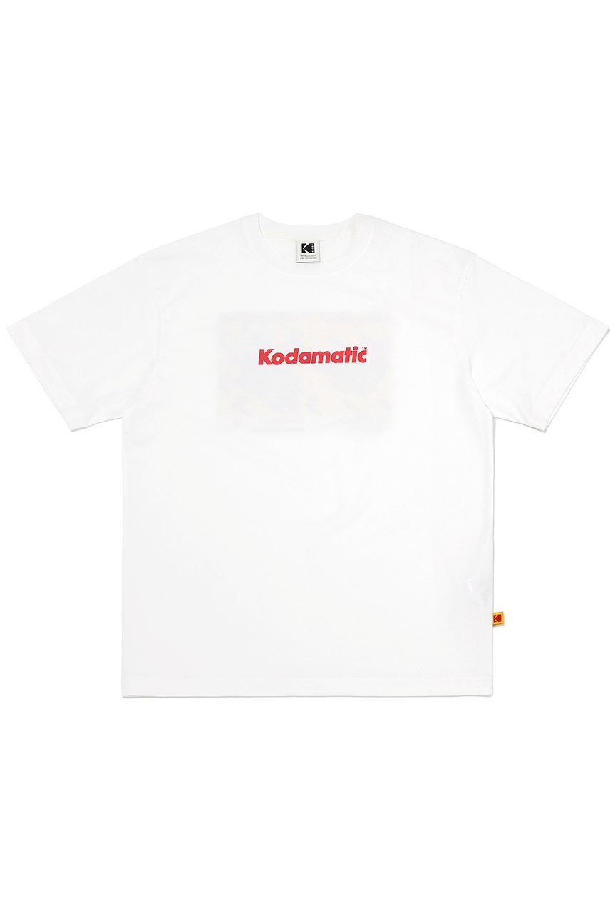 ★KODAK★ Graphic Askin Short Sleeve T-shirt WHITE MELANGE Kodak Apparel Unisex Sorona Kodamatic Lettering Short Sleeve