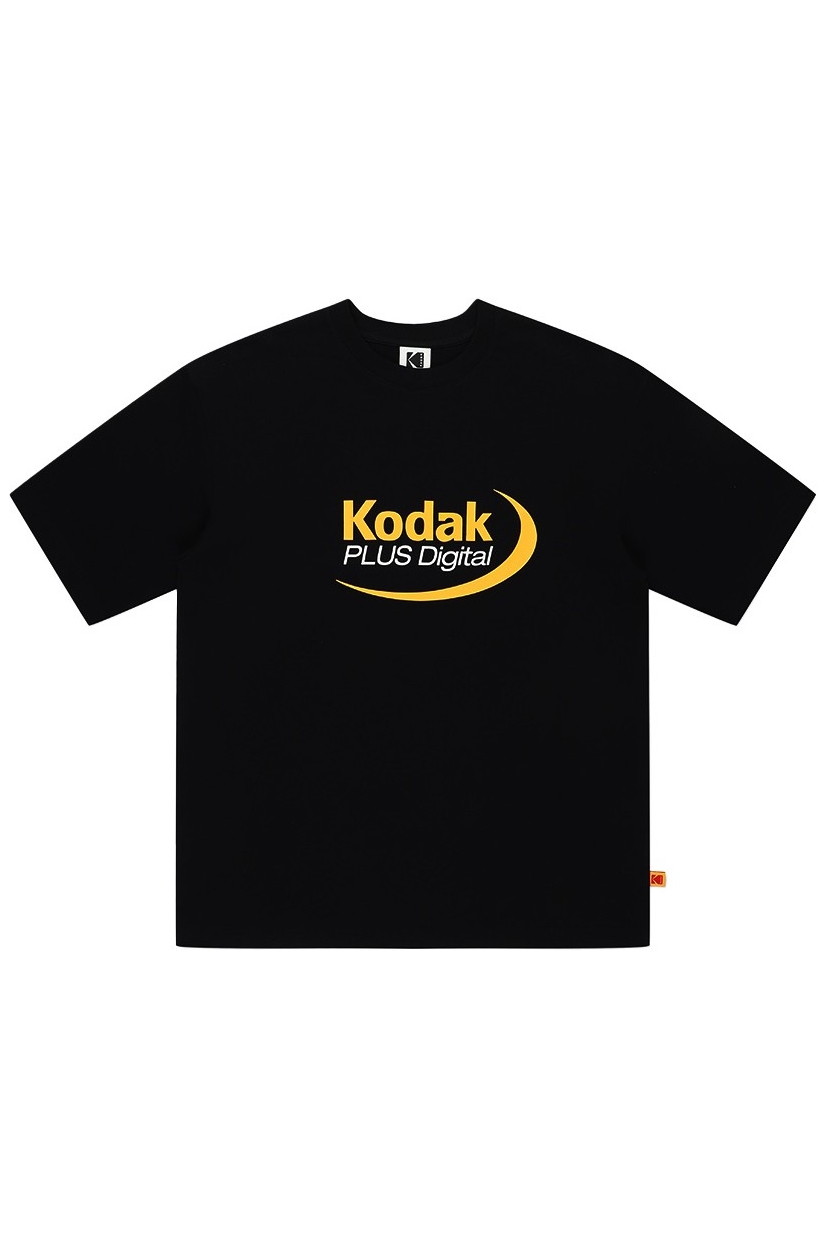 ★KODAK★ Big Logo Cotton Short Sleeve T-Shirt BLACK Kodak Apparel Unisex Stereo Semi Oversized Short Sleeve Tee