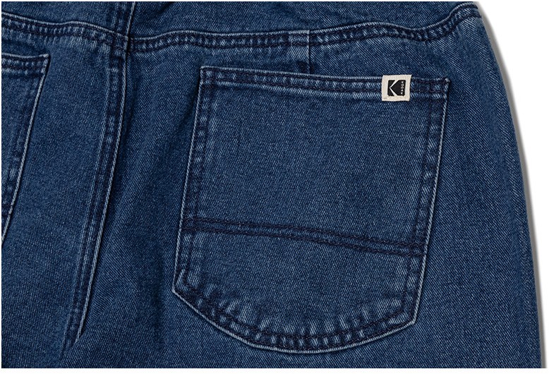 【BAON】[unisex] Kodai banding zip carpender wide denim pt Kodak Apparel Unisex Trip Cargo Denim Pants Blue | Relaxed