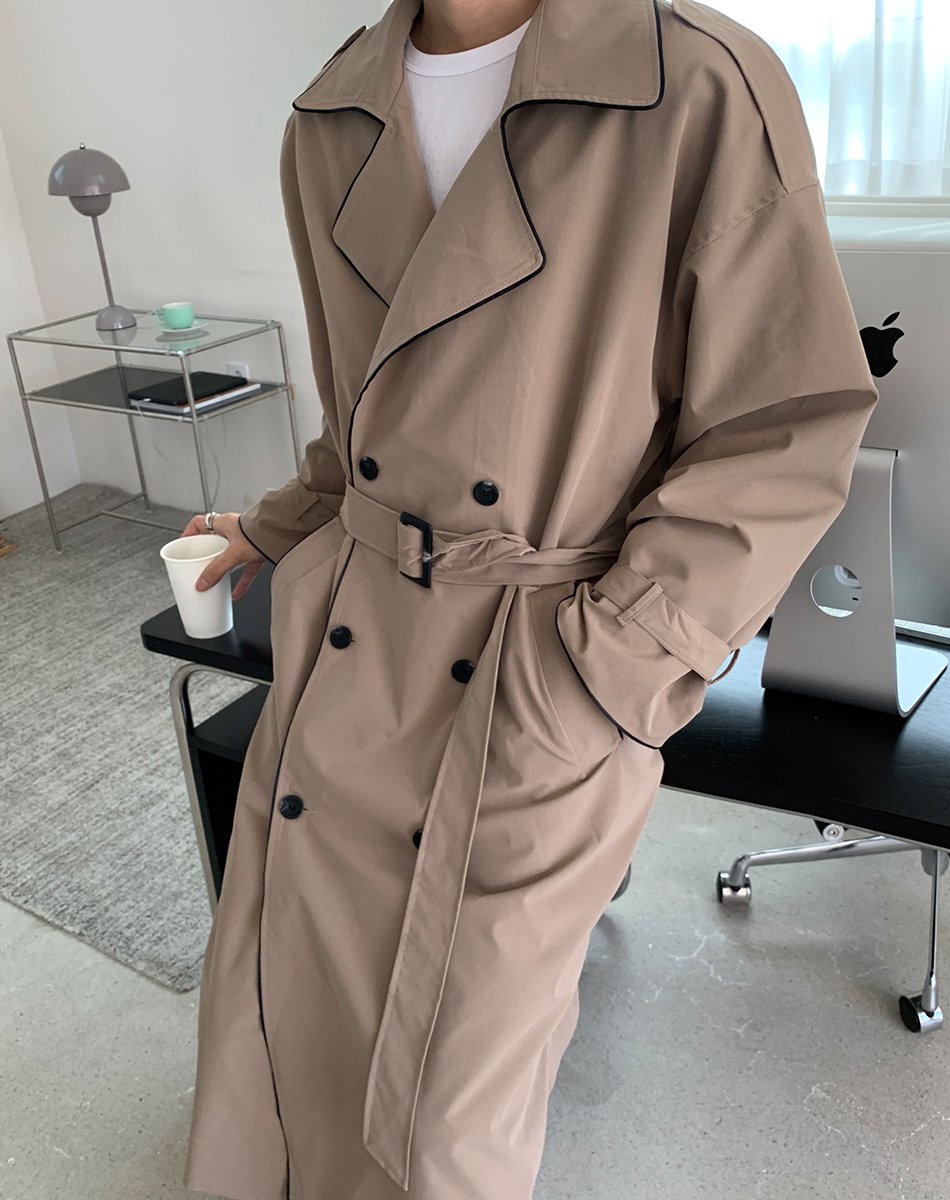 FLYDAY Paris Piping Trench Coat | KOODING