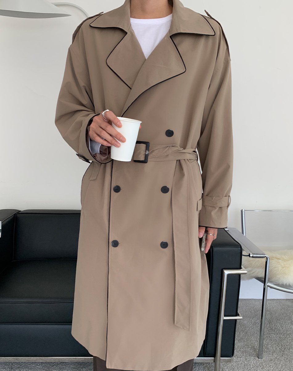 FLYDAY Paris Piping Trench Coat | KOODING