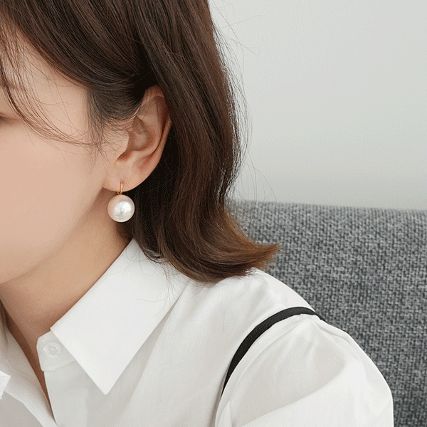 ピアス [wingbling] Bruno One Touch Ring Earring 2色展開】one touch square cz pierce | knock.jewelry
