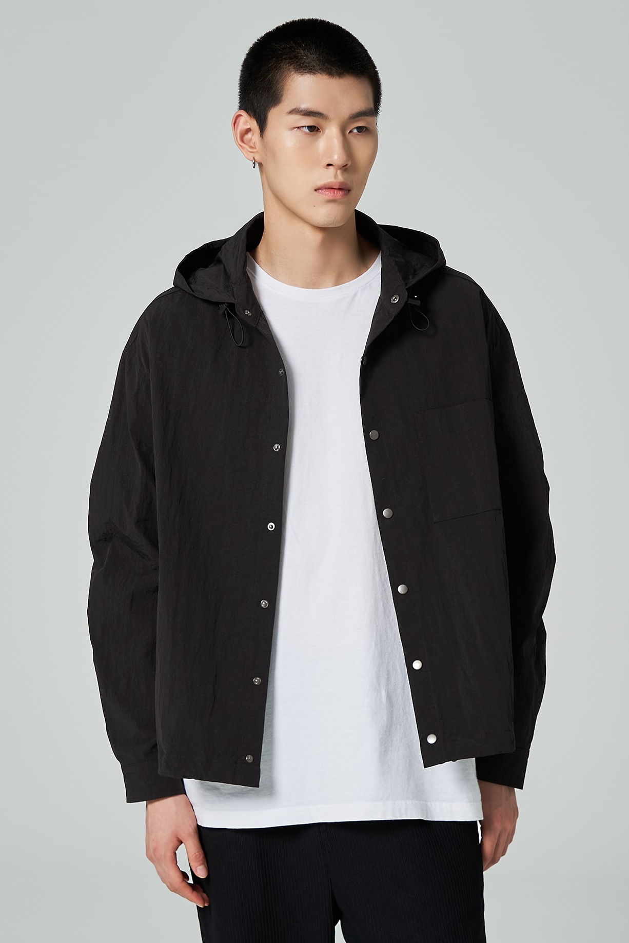 Nylon Hoodie Windbreak Black