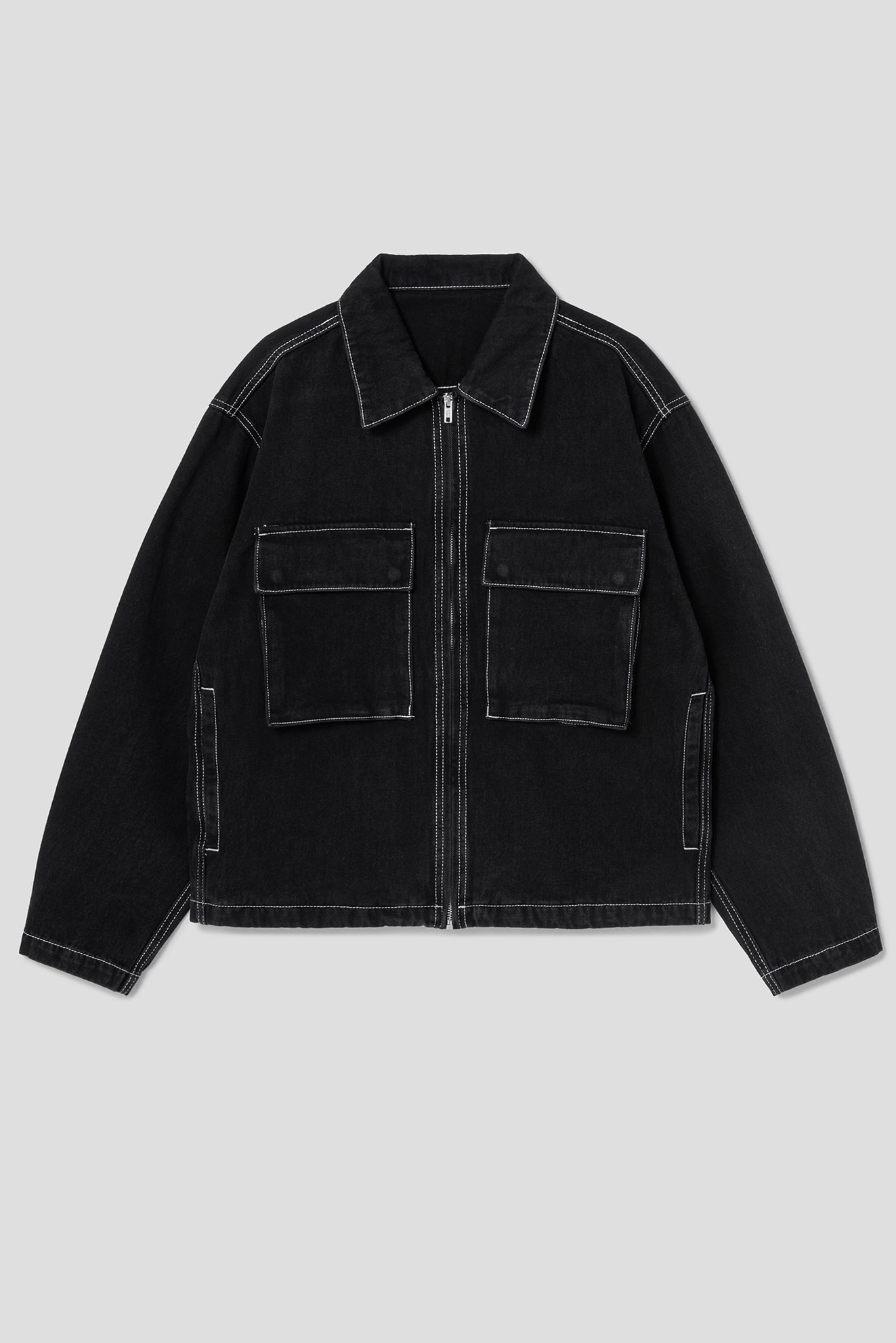 Men's Black Oversized Denim Korean Style Drop Shoulders