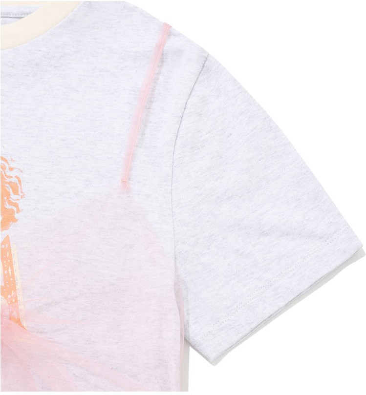 ★KIRSH★ Collection Rework Graphic T-Shirt Melange Grey KIRSH Collection Rework Graphic Tee Shirt Melange Gray