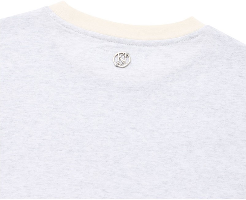 ★KIRSH★ Collection Rework Graphic T-Shirt Melange Grey KIRSH Collection Rework Graphic Tee Shirt Melange Gray