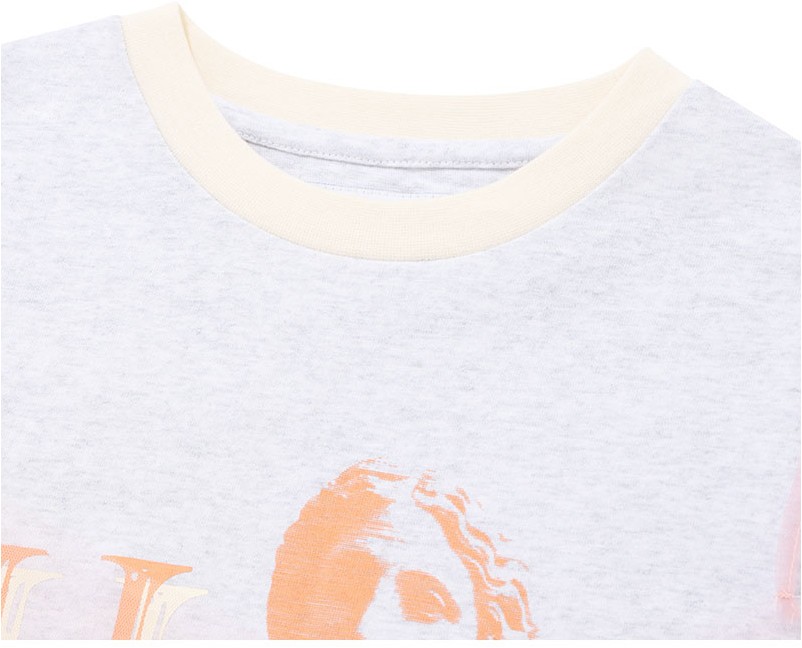 ★KIRSH★ Collection Rework Graphic T-Shirt Melange Grey KIRSH Collection Rework Graphic Tee Shirt Melange Gray