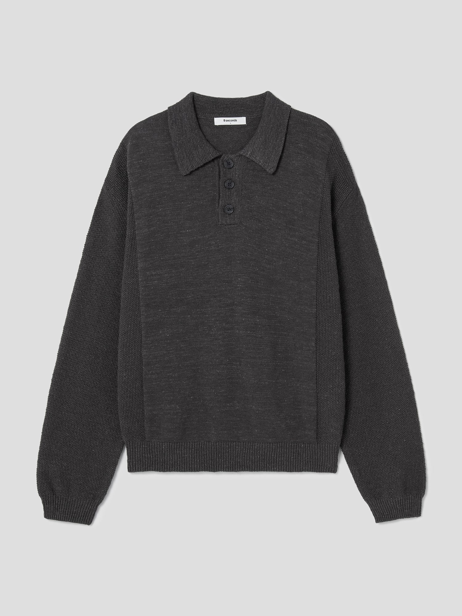 8seconds Three Button Collar Knit Pullover Ash | Collared