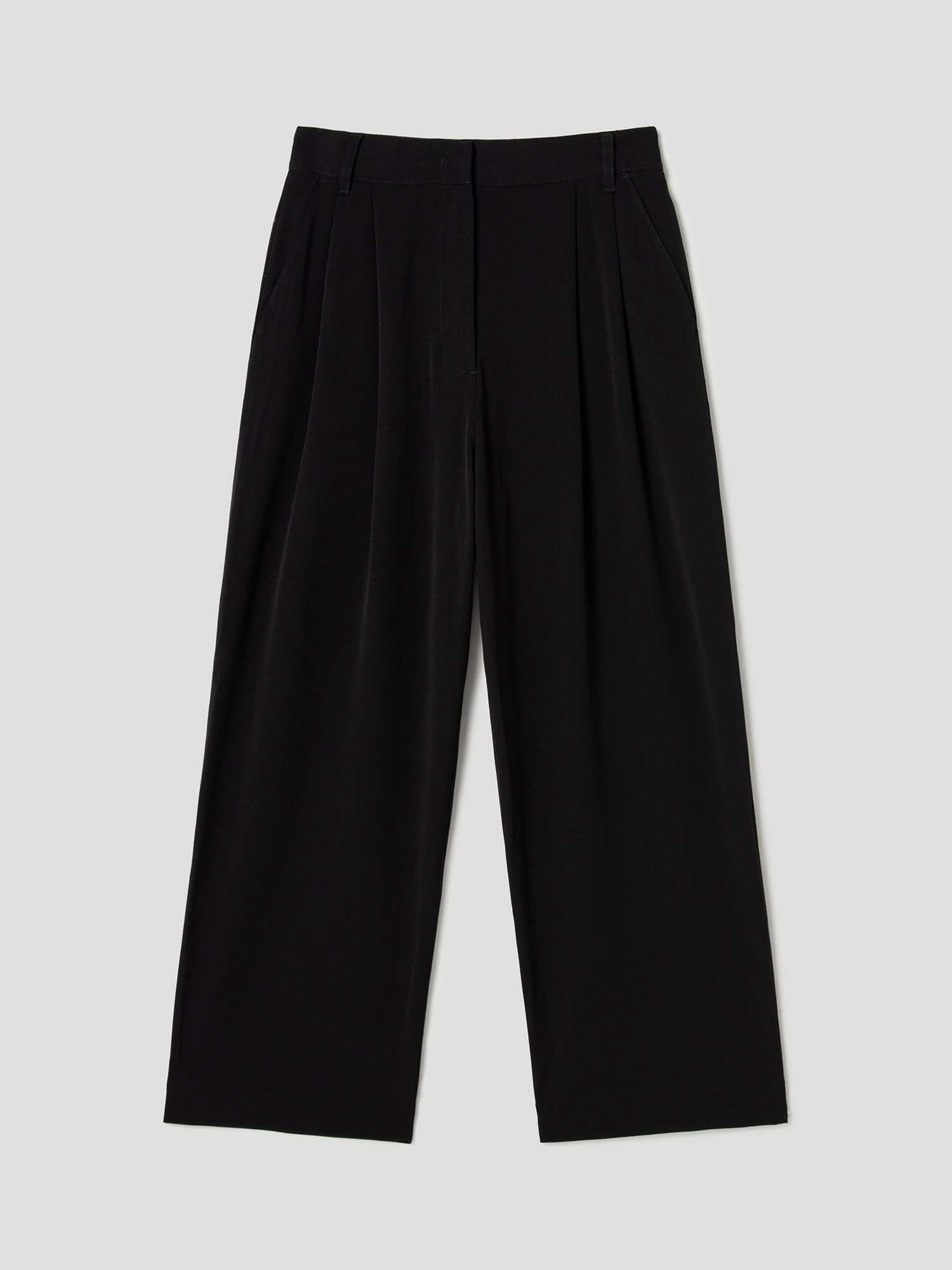 8seconds Two Tucks Wide Slacks Black | Wide for Women | KOODING