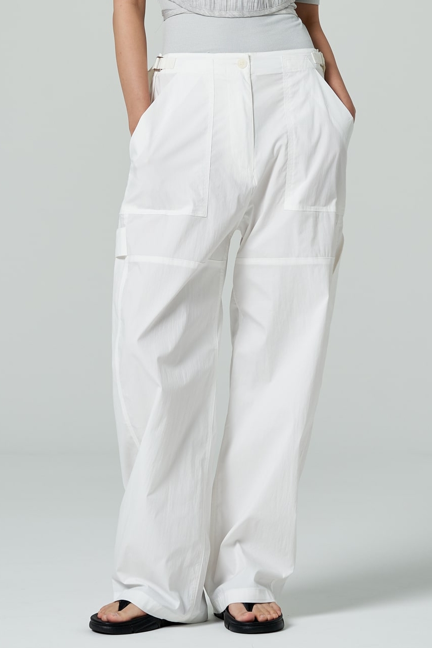 Nylon Parachute Pants - White - Ladies