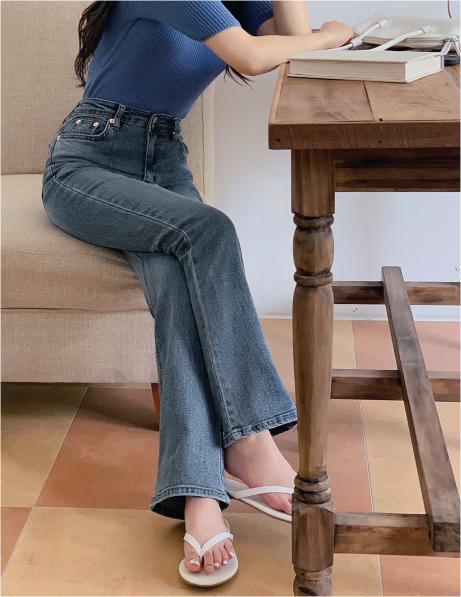 TWEE Sign In Elastic Boot Cut Denim Pants | Bootcut for