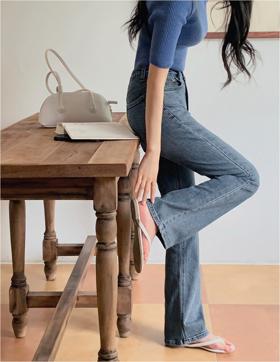 【BAON】Ekiro banding pin tuck denim pants PARIGOT_color2_front.jpg
