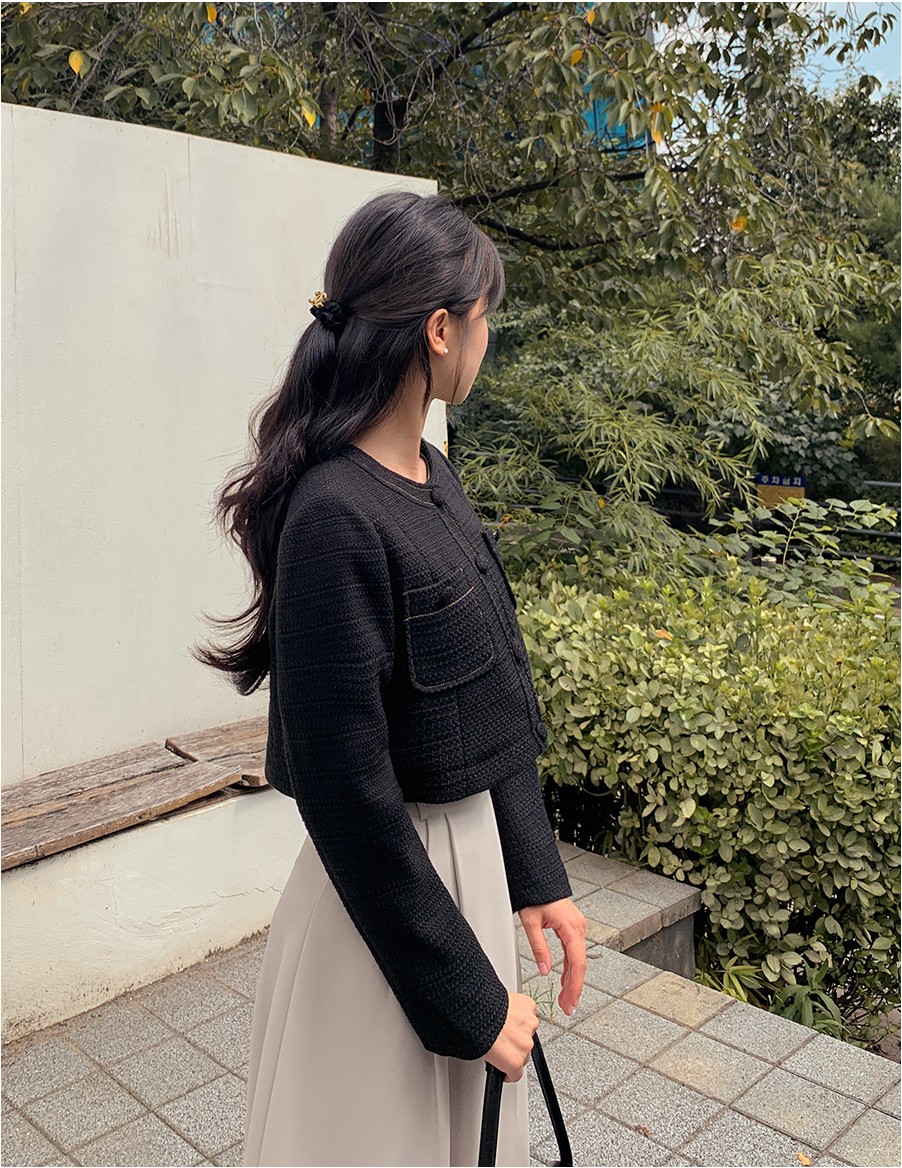 TWEE Fellow Crop Tweed Jacket | Jackets for Women | KOODING