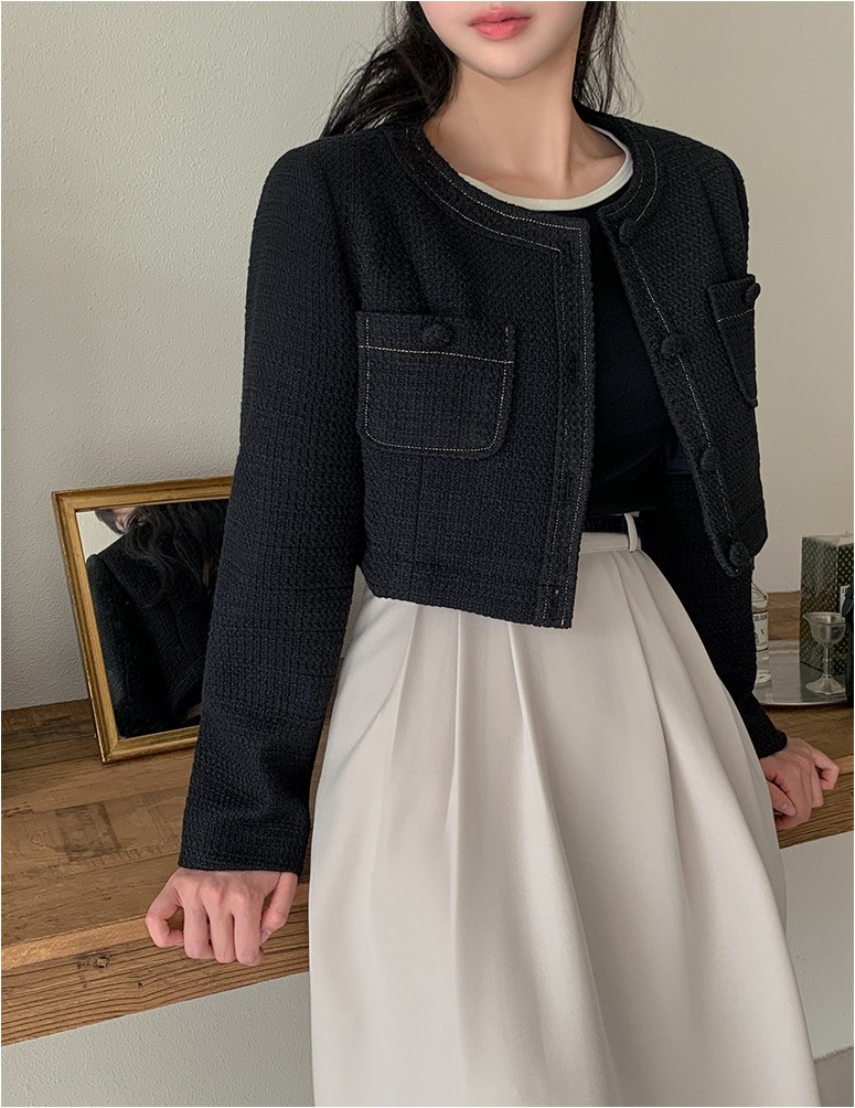 TWEE Fellow Crop Tweed Jacket | Jackets for Women | KOODING TWEE Fellow Crop Tweed Jacket | Jackets for Women | KOODING