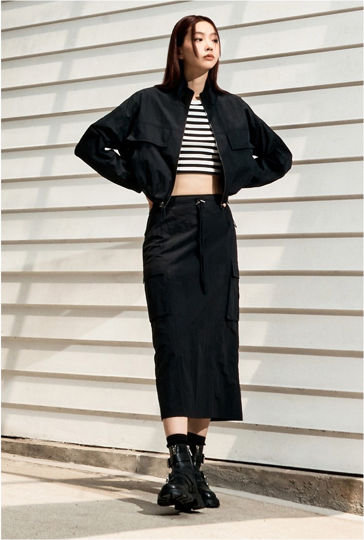 MIXXO Nylon String Cargo Skirt | A-Line for Women | KOODING