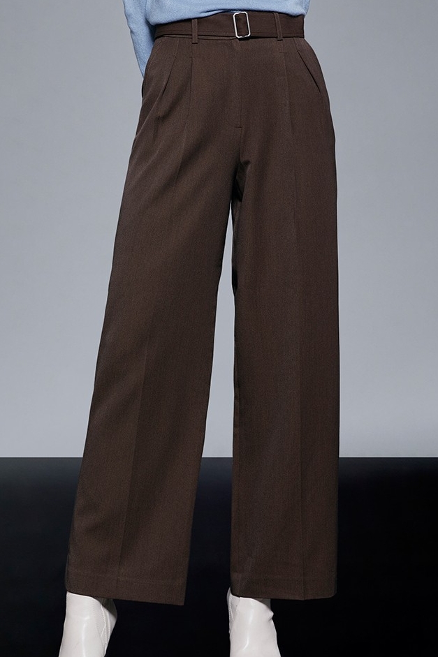 スラックス Pleddy Hem Strap Wide Banding Slacks (2color) Men's Poly Spandex Flat Front Pants w/ Western Pockets – Out