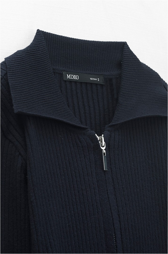 MIXXO Collar Neck Zipup Cardigan | Cardigans for Women | KOODING