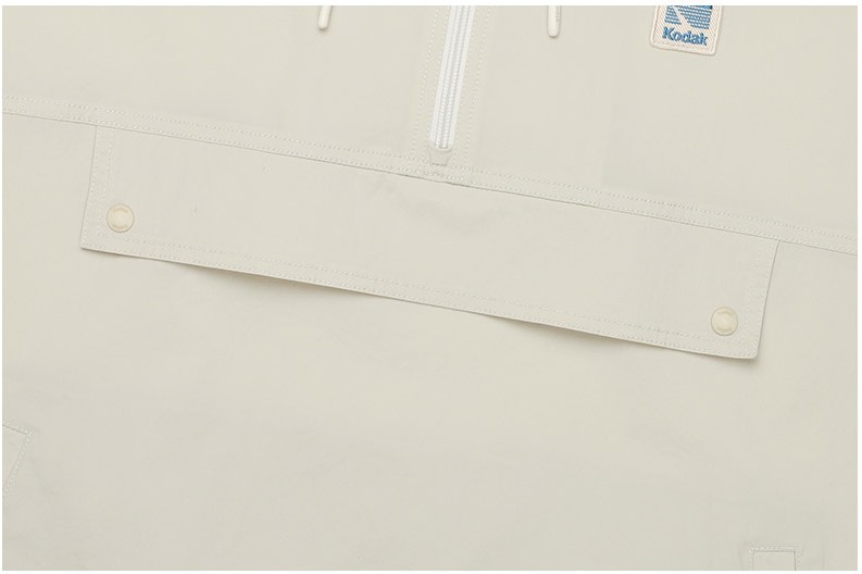 ◆KODAK◆ Breeze Hooded Short Sleeve Anorak Women IVORY K522 Kodak Apparel Unisex Core Woven Hoodie Anorak Jacket Ivory