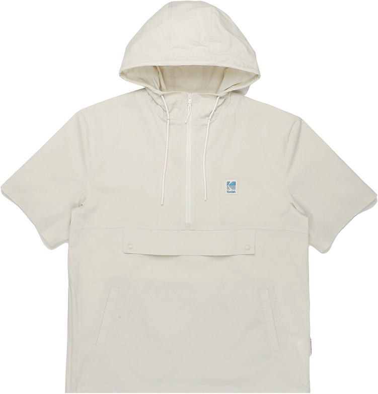 ◆KODAK◆ Breeze Hooded Short Sleeve Anorak Women IVORY K522 Kodak Apparel Unisex Core Woven Hoodie Anorak Jacket Ivory