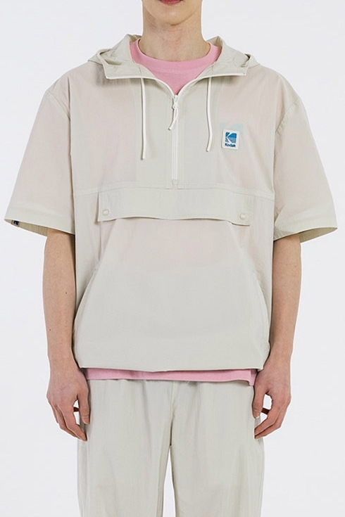◆KODAK◆ Breeze Hooded Short Sleeve Anorak Women IVORY K522 Kodak Apparel Unisex Core Woven Hoodie Anorak Jacket Ivory