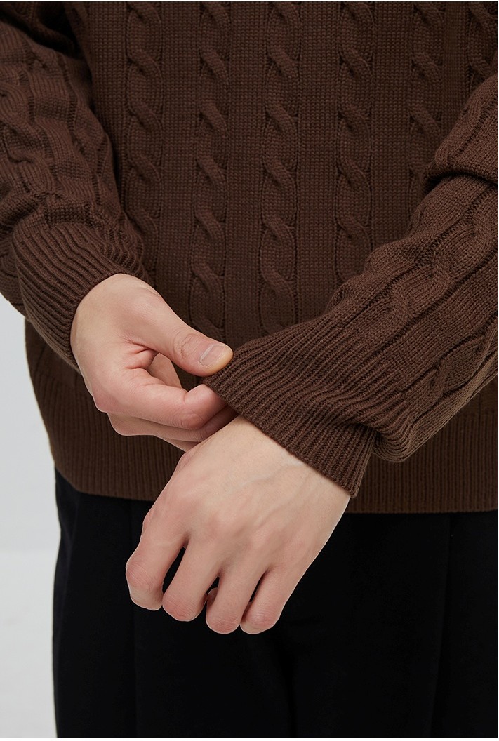 SPAO Cable Sweater Pullover | Crewneck for Men | KOODING