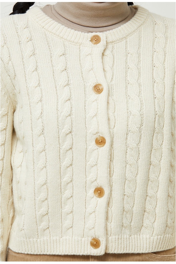 Twist Pattern Two Way Zipper Knit Cardigan CD20 - Korean