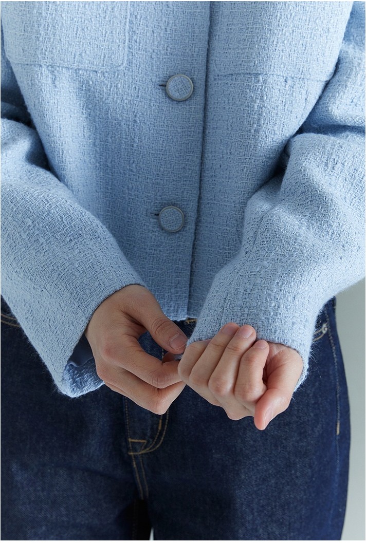 SPAO Tweed Crop Round Neck Jacket | Jackets for Women | KOODING SPAO Tweed Crop Round Neck Jacket | Jackets for Women | KOODING