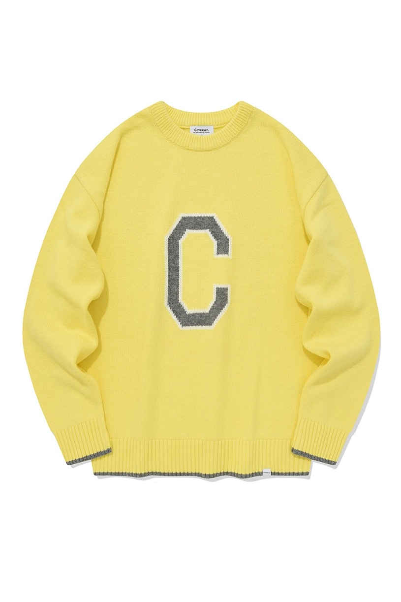 [COVERNAT]★Lambswool C Logo Crew Neck Kni.t MUSINSA | COVERNAT Lambswool C logo crew neck knit black