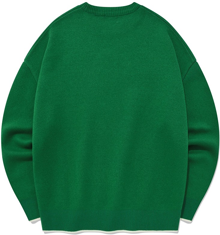 [COVERNAT]★LAMBSWOOL ARCH LOGO CREWNECK KNIT Covernat Unisex Lambs Wool Arch Logo Crew Neck Knit Green