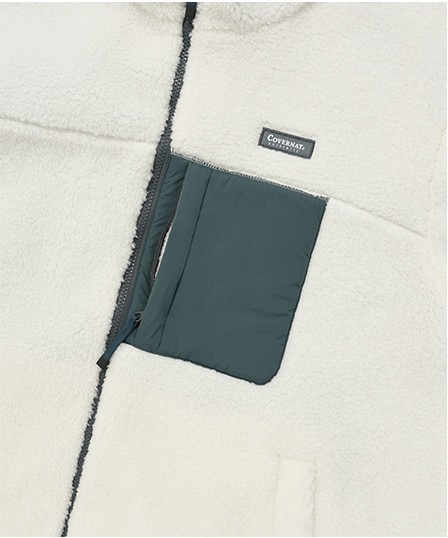 Covernat Unisex Reversible Compy Boa Hoodie Zipup Jacket