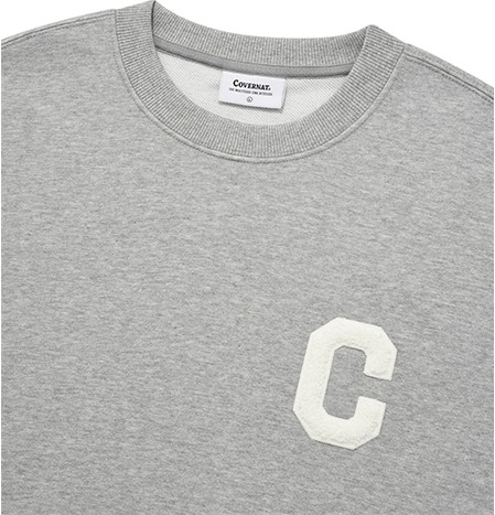 スウェット・トレーナー COVERNAT Emblem Logo Man to Man Melange Gray Covernat Unisex C Logo Sweatshirt Melange Gray | Sweatshirts