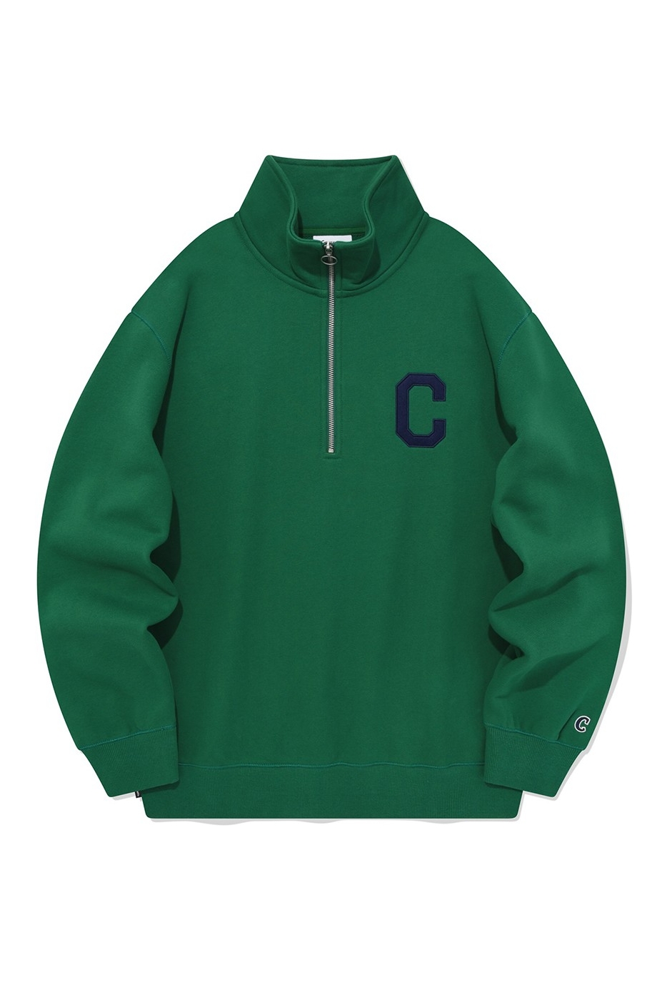 スウェット・トレーナー COVERNAT C Logo Half Zip-up Man to Man Green Covernat Unisex C Logo Half Zipup Sweatshirt Green